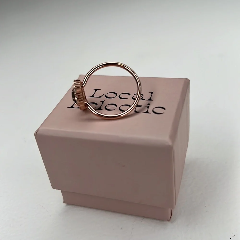 Local Eclectic Medina Labradorite Rose Gold ring size 8